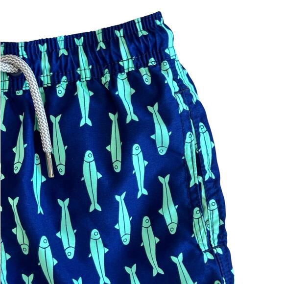 TOM & TEDDY Boys Navy Sardines Swim Trunks Size 5/6 - Picture 3 of 6